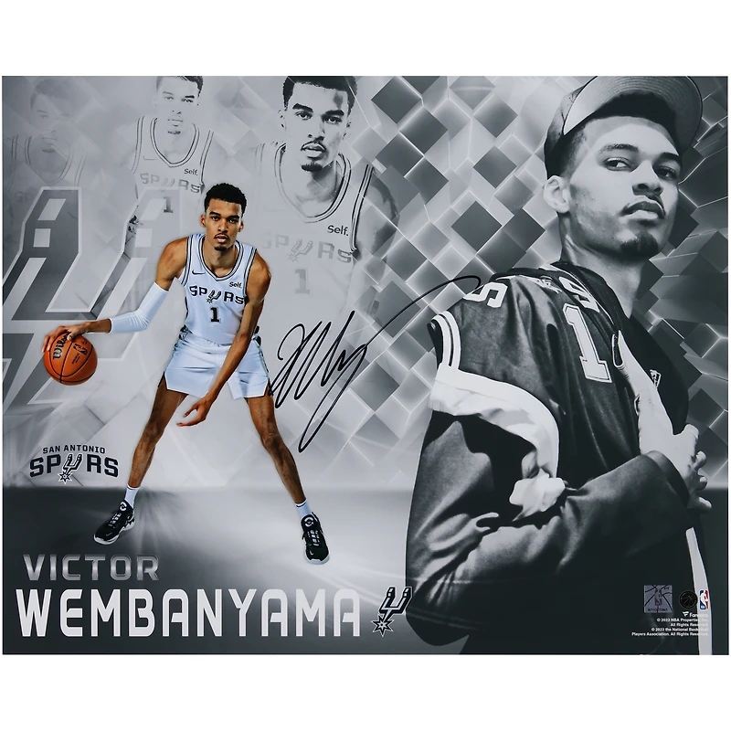 Victor Wembanyama San Antonio Spurs Autographed 16" x 20" 2023 NBA Draft Collage Photograph
