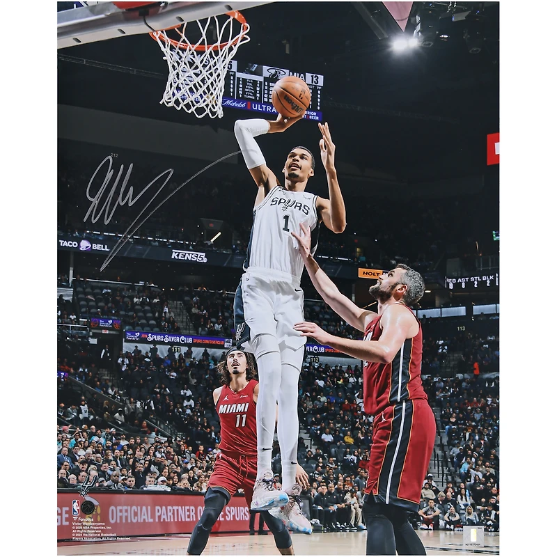 Victor Wembanyama San Antonio Spurs Autographed 16" x 20" Dunk Vs. Miami Heat Photograph 