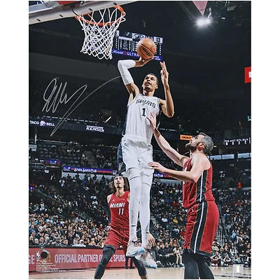 Victor Wembanyama San Antonio Spurs Autographed 16" x 20" Dunk Vs. Miami Heat Photograph 