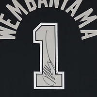 Maillot Swingman Jordan Brand Statement Edition noir dédicacé par Victor Wembanyama des San Antonio Spurs
