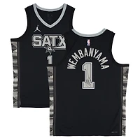 Victor Wembanyama San Antonio Spurs Autographed Black Jordan Brand Statement Edition Swingman Jersey 