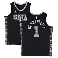 Victor Wembanyama San Antonio Spurs Autographed Black Jordan Brand Statement Edition Swingman Jersey with "2024 ROY" Inscription