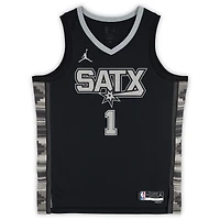 Victor Wembanyama San Antonio Spurs Autographed Black Jordan Brand Statement Edition Swingman Jersey with "2024 ROY" Inscription