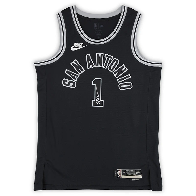 Victor Wembanyama San Antonio Spurs Autographed Black Nike Classic Edition Swingman Jersey - Signed on Front & Back