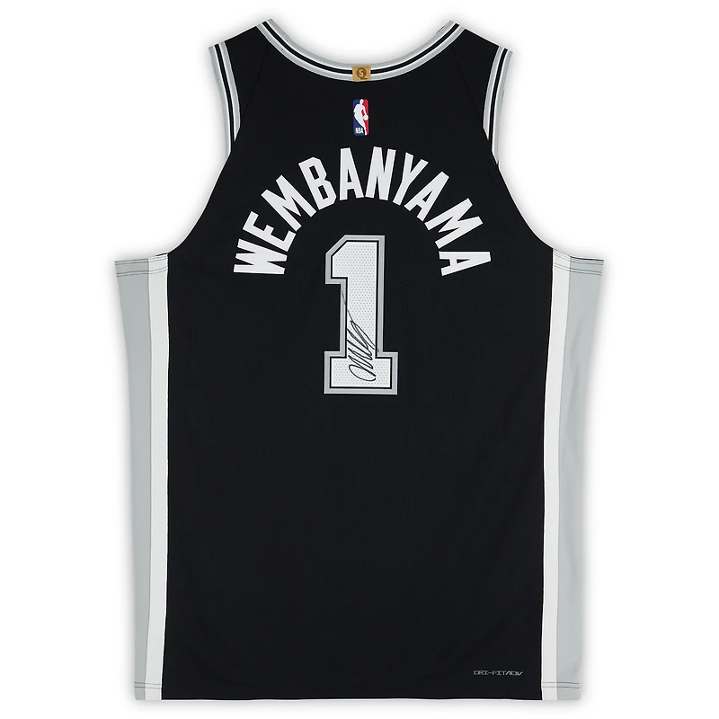 Victor Wembanyama San Antonio Spurs Autographed Black Nike Icon Edition Authentic Jersey 