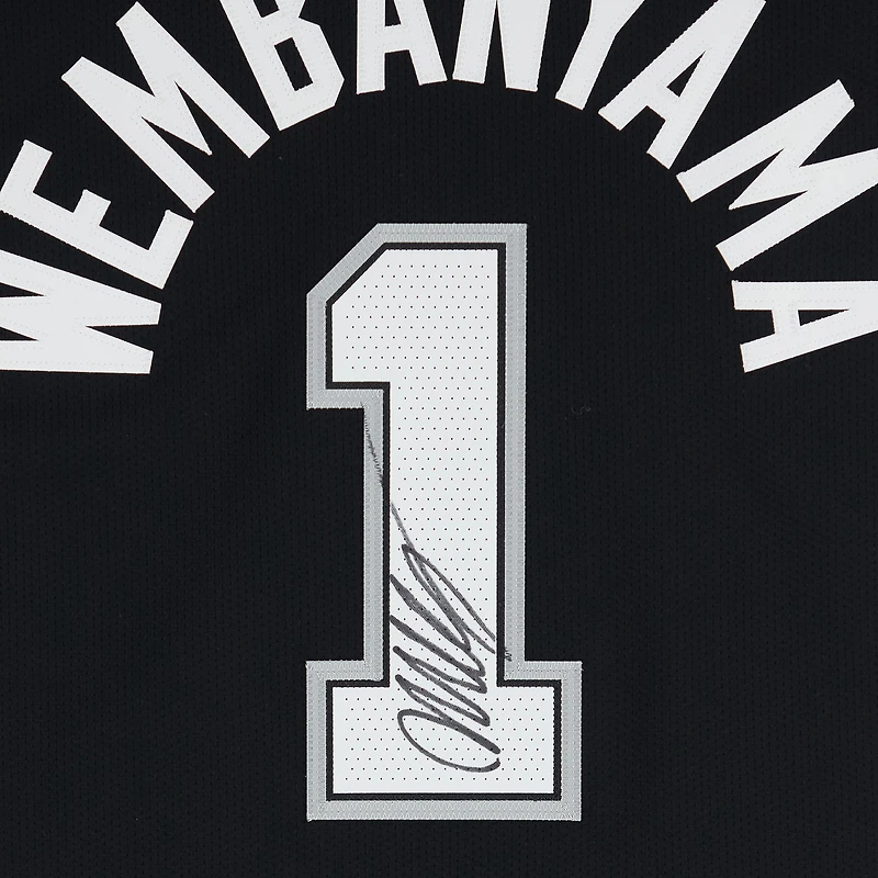 Victor Wembanyama San Antonio Spurs Autographed Black Nike Icon Edition Authentic Jersey 