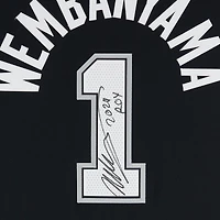 Maillot authentique Nike Icon Edition noir dédicacé par Victor Wembanyama des San Antonio Spurs avec inscription « 2024 ROY »
