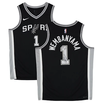 Victor Wembanyama San Antonio Spurs Autographed Black Nike Icon Edition Swingman Jersey with "2024 ROY" Inscription 