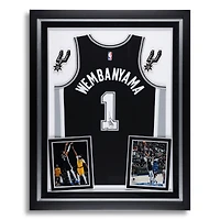 Maillot Swingman Nike Icon Edition noir dédicacé par Victor Wembanyama des San Antonio Spurs