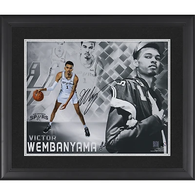 Victor Wembanyama San Antonio Spurs Autographed Framed 16" x 20" 2023 NBA Draft Collage Photograph