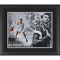 Victor Wembanyama San Antonio Spurs Autographed Framed 16" x 20" 2023 NBA Draft Collage Photograph