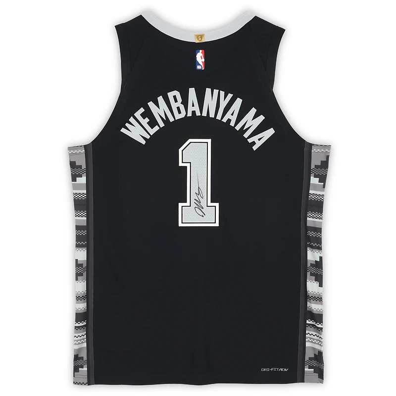 Victor Wembanyama San Antonio Spurs Autographed Jordan Brand Black Statement Edition Authentic Jersey
