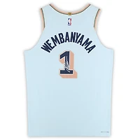 Victor Wembanyama San Antonio Spurs Autographed Light Blue Nike 2024-25 City Edition Authentic Jersey 