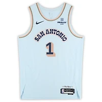 Victor Wembanyama San Antonio Spurs Autographed Light Blue Nike 2024-25 City Edition Authentic Jersey 