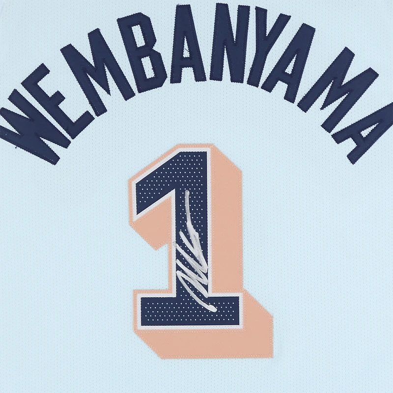 Victor Wembanyama San Antonio Spurs Autographed Light Blue Nike 2024-25 City Edition Authentic Jersey 