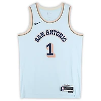 Victor Wembanyama San Antonio Spurs Autographed Light Blue Nike 2024-25 City Edition Swingman Jersey