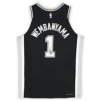 Victor Wembanyama San Antonio Spurs Autographed Nike Black Icon Edition Authentic Jersey with Sponsor Patch