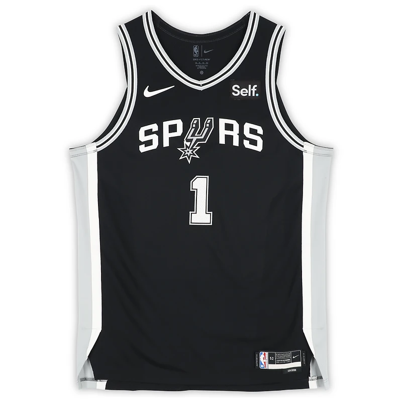 Victor Wembanyama San Antonio Spurs Autographed Nike Black Icon Edition Authentic Jersey with Sponsor Patch