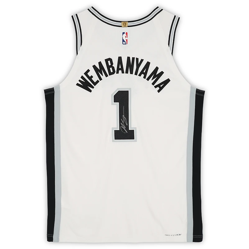 Victor Wembanyama San Antonio Spurs Autographed Nike White Association Edition Authentic Jersey with Sponsor Patch