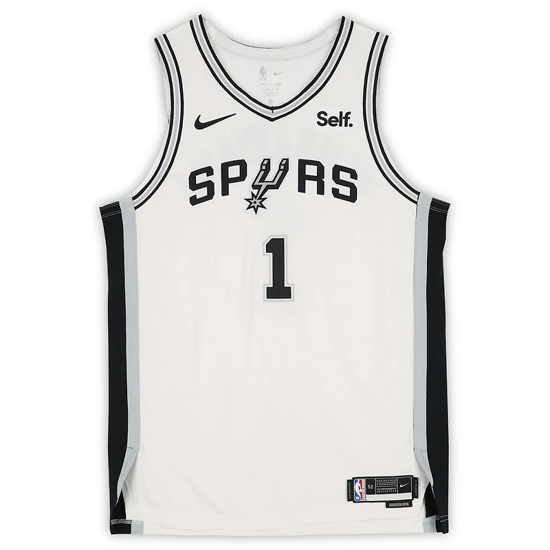 Victor Wembanyama San Antonio Spurs Autographed Nike White Association Edition Authentic Jersey with Sponsor Patch