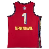 Maillot Nike rouge Swingman dédicacé par Victor Wembanyama des San Antonio Spurs lors du match des étoiles de la NBA 2025
