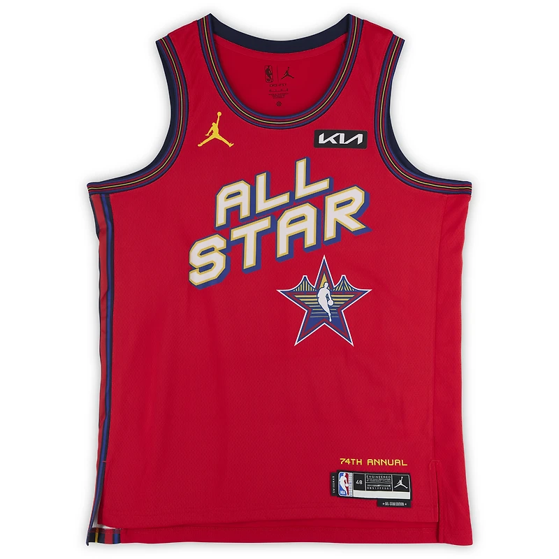 Maillot Nike rouge Swingman dédicacé par Victor Wembanyama des San Antonio Spurs lors du match des étoiles de la NBA 2025