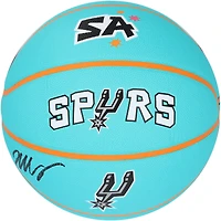 Victor Wembanyama San Antonio Spurs Autographed Turquoise Wilson City Edition Collectors Basketball