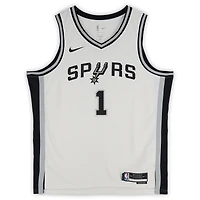 Victor Wembanyama San Antonio Spurs Autographed White Nike Association Edition Swingman Jersey with "2024 ROY" Inscription