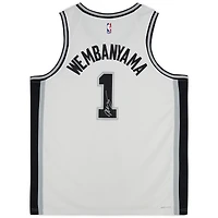 Maillot Swingman Nike Association Edition blanc dédicacé par Victor Wembanyama des San Antonio Spurs