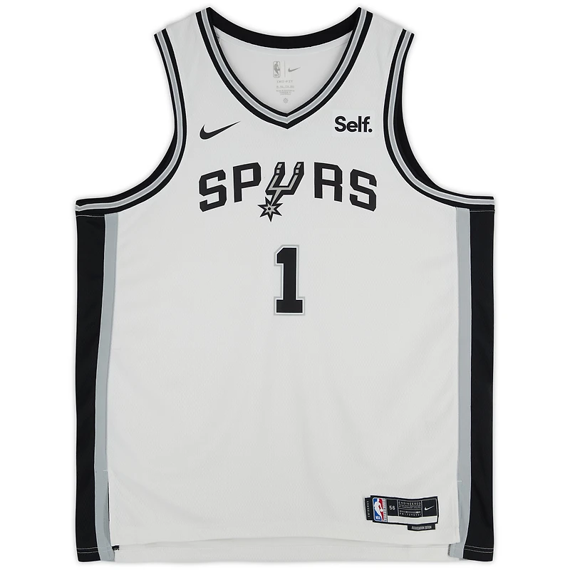 Maillot Swingman Nike Association Edition blanc dédicacé par Victor Wembanyama des San Antonio Spurs
