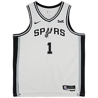 Maillot Swingman Nike Association Edition blanc dédicacé par Victor Wembanyama des San Antonio Spurs