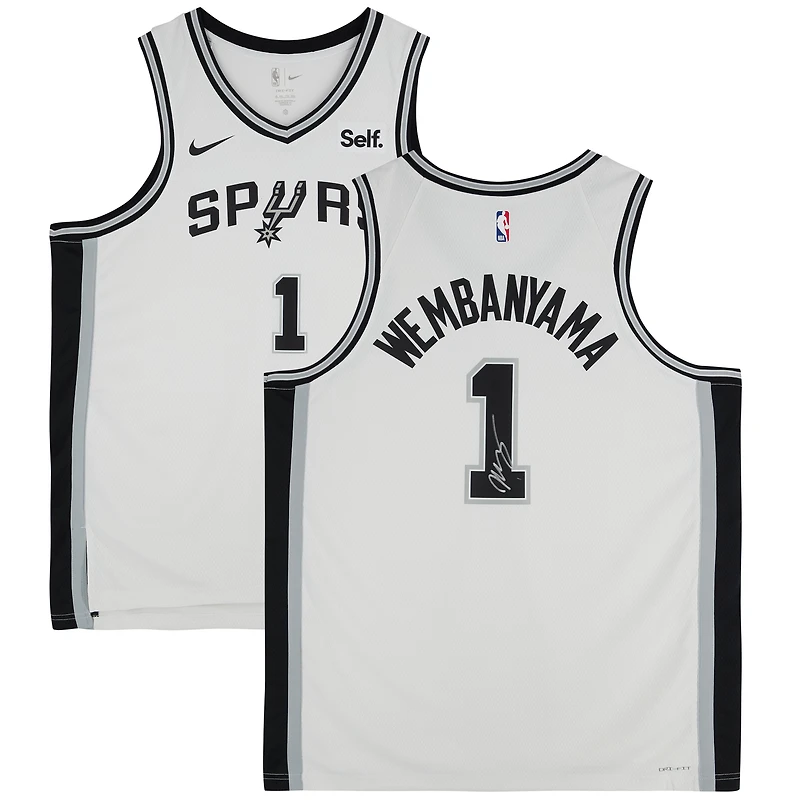Maillot Swingman Nike Association Edition blanc dédicacé par Victor Wembanyama des San Antonio Spurs