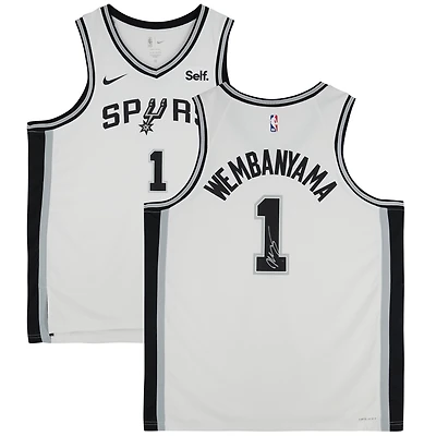 Maillot Swingman Nike Association Edition blanc dédicacé par Victor Wembanyama des San Antonio Spurs