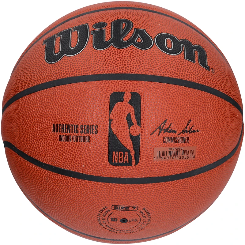 Ballon de basket-ball d'intérieur/extérieur dédicacé Wilson 2023 NBA Draft Authentic Series par Victor Wembanyama des San Antonio Spurs