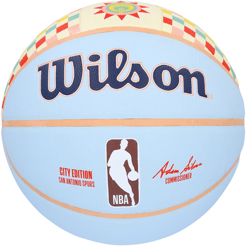 Ballon de basket Wilson City Collector Edition 2024-25 autographié par Victor Wembanyama des San Antonio Spurs