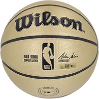 Ballon de basket Wilson Gold Edition autographié par Victor Wembanyama des San Antonio Spurs