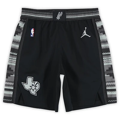 Short Jordan Brand Statement Edition noir de Victor Wembanyama San Antonio Spurs, utilisé lors du match de la saison NBA 2024-25 - Taille 40