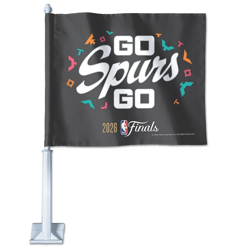 Drapeau de voiture double face WinCraft San Antonio Spurs, champions de la Conférence Ouest NBA 2026, 11 x 15 pouces