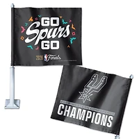 Drapeau de voiture double face WinCraft San Antonio Spurs, champions de la Conférence Ouest NBA 2026, 11 x 15 pouces