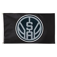 Drapeau WinCraft San Antonio Spurs 3' x 5' simple face Deluxe avec logo d'équipe secondaire
