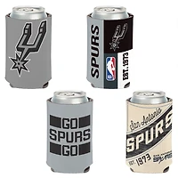 WinCraft San Antonio Spurs, paquet de 4, 12 oz. Ensemble refroidisseur de canettes