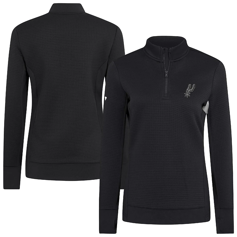 Pull-over noir à glissière quart de tour pour femme Levelwear San Antonio Spurs Cushion