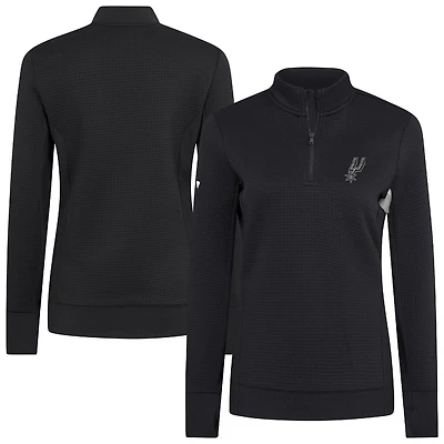 Pull-over noir à glissière quart de tour pour femme Levelwear San Antonio Spurs Cushion