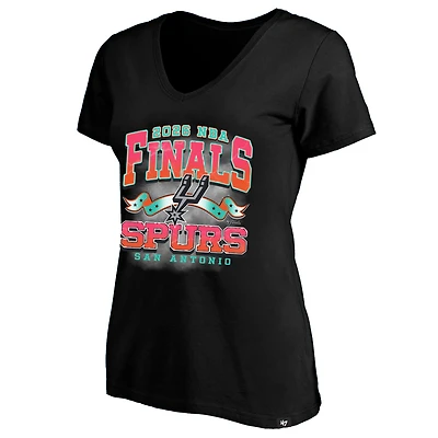 Women's '47 Black San Antonio Spurs 2026 NBA Finals Plus V-Neck T-Shirt