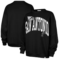 Women's '47  Black San Antonio Spurs Oversized Arched Icon Sweatshirt