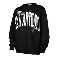 Women's '47  Black San Antonio Spurs Oversized Arched Icon Sweatshirt