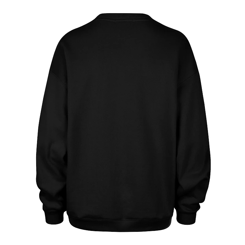 Women's '47  Black San Antonio Spurs Oversized Arched Icon Sweatshirt