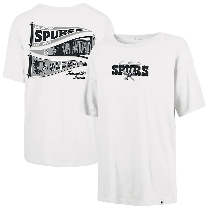 Women's '47 White San Antonio Spurs Bow and Banner Sadie T-Shirt