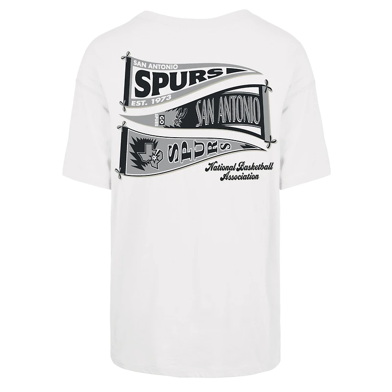 Women's '47 White San Antonio Spurs Bow and Banner Sadie T-Shirt