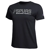 T-shirt de basketball noir Champion San Antonio Spurs pour femmes